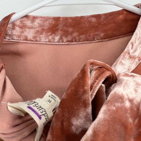 Madewell Dress Pink Crushed Velvet Mock Neck Short Sleeve Mini - Picture 11 of 12